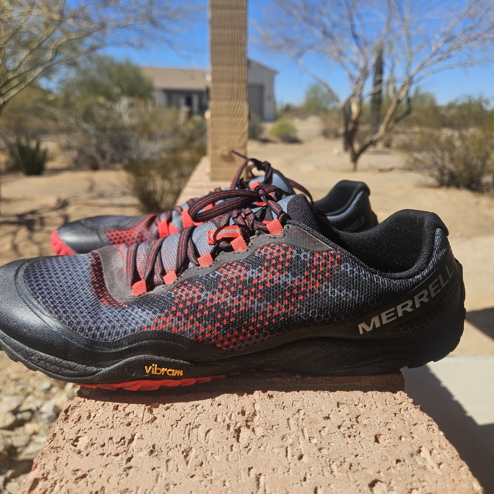Merrell Men's Black and Red Shoes Barefoot shoes